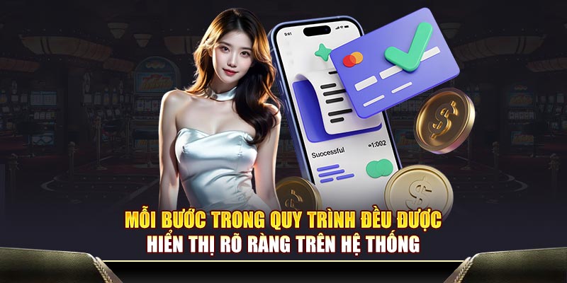 Mỗi bước trong quy trình đều được hiển thị rõ ràng trên hệ thống